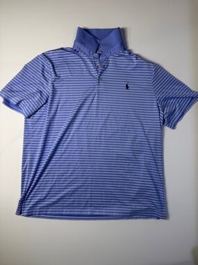 Polo by Ralph Lauren Blue and White Striped Short-Sleeve Polo
